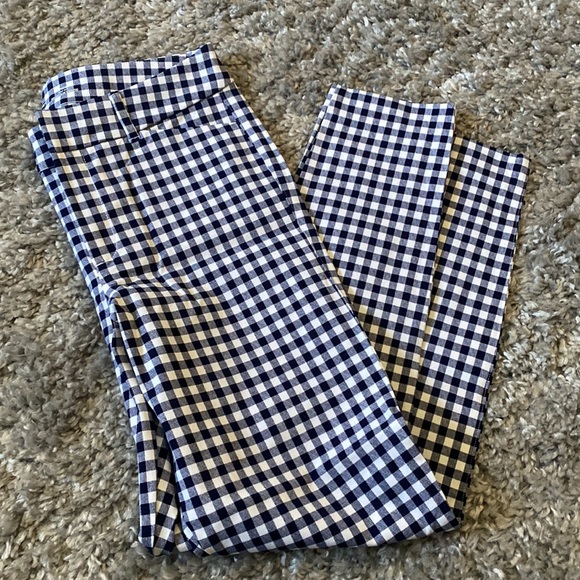 Blue Gingham High Rise Pixie Pant - Picture 2 of 4